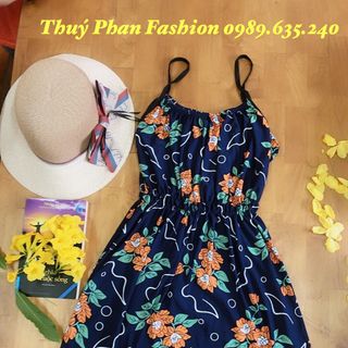 đầm hai dây hoa siêu đẹp