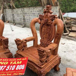 BỘ BÀN GHẾ KIỂU NGHÊ ĐỈNH TAY 12 HÀNG 6 MÓN