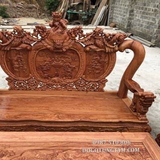 BỘ BÀN GHẾ KIỂU NGHÊ ĐỈNH TAY 12 HÀNG 6 MÓN