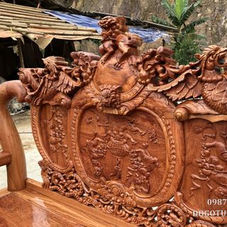 BỘ BÀN GHẾ KIỂU NGHÊ ĐỈNH TAY 12 HÀNG 6 MÓN