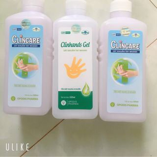 nước và gel rửa tay diệt khuẩn clincare 500ml