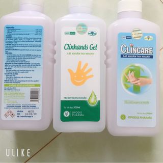 nước và gel rửa tay diệt khuẩn clincare 500ml