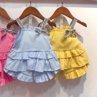bộ bé gái cổ caro