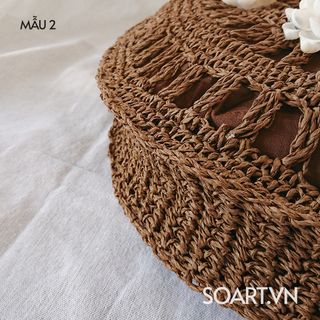 TÚI CÓI ĐI BIỂN ĐEO VAI VỎ SÒ DÁNG TRÒN