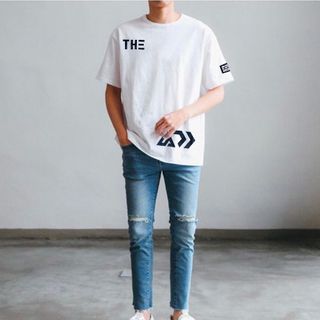 Áo thun Unisex cao cấp The A TS-A007 phong cách Hàn Quốc form rộng tay lỡ