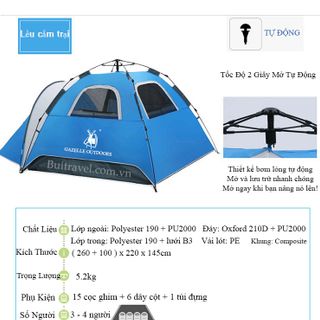 Lều cắm trại du lịch tự bật Gazelle Outdoors GL1668