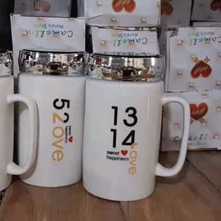 Cốc sứ giữ nhiệt có gương