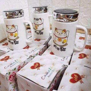 Cốc sứ giữ nhiệt có gương