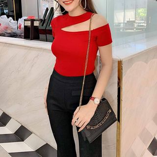 Áo CỘC TAY khoét vai cách điệu đẹp