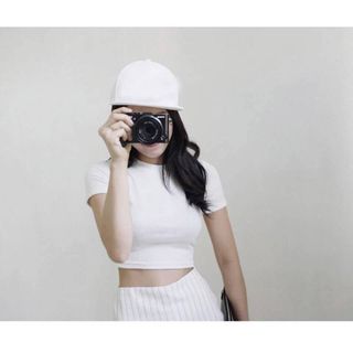 Áo crotop cổ tròn, chất cotton cam kết đẹp