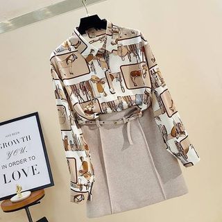 Áo sơ mi LỤA in hình NGỰA cá tính