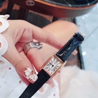 Đồng hồ dây da nữ mặt chữ nhật cao cấp
