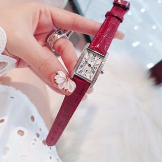 Đồng hồ dây da nữ mặt chữ nhật cao cấp