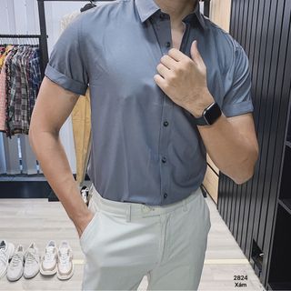 Áo sơmi tay ngắn nam slimfit AKUBA - 2824