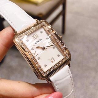 Đồng hồ Gu Chipu dây da nữ mặt vuông hồng đen trắng