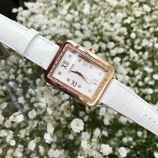 Đồng hồ Gu Chipu dây da nữ mặt vuông hồng đen trắng