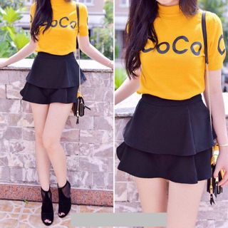Chân váy xoè 2 tầng trẻ trung, duyên dáng