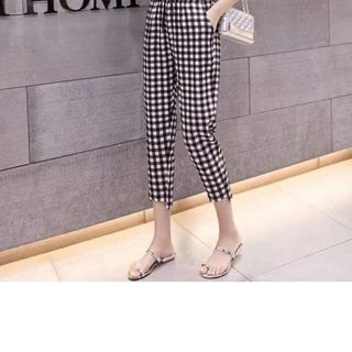 Quần baggy kẻ caro ĐEN TRẮNG dễ mix đồ