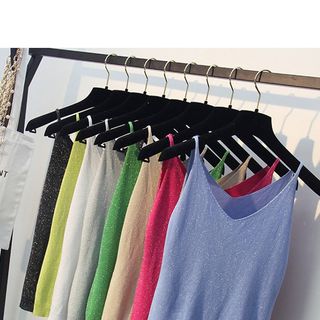 Áo hai dây len cổ V dịu dàng sang thu