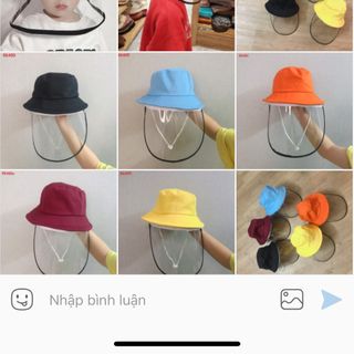 Nón buket trẻ em có kính chống dịch tháo rời được