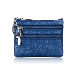 Ví đi chợ mini da thật có móc khóa size lớn nhiều màu MD001
