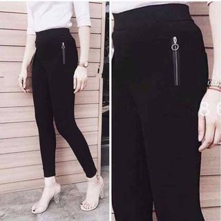 Quần legging phối KHÓA SƯỜN Hàn Quốc chất UMI