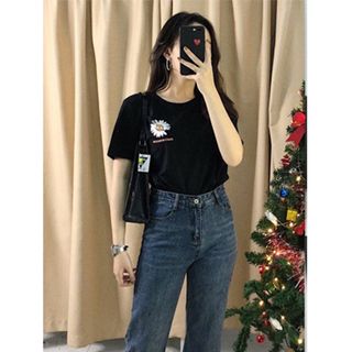 Áo phông HOA CÚC - Black - UNISEX