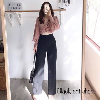 Quần ống suông chất vải tuyết mưa mở cúc siêu hot