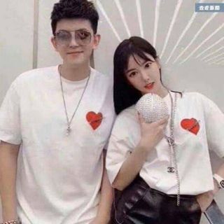 Áo phông TIM NGỰC 2 màu đen trắng