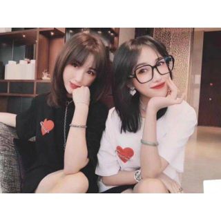 Áo phông TIM NGỰC 2 màu đen trắng