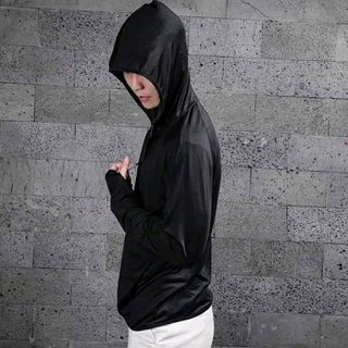 Áo chống nắng thông hơi nam CHỮ ĐEN