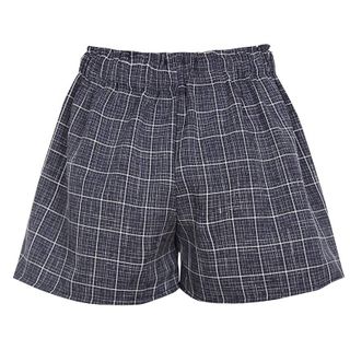 Quần shorts kẻ caro buộc nơ sành điệu