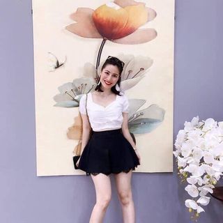 Quần short giả váy pha ren mẫu mới