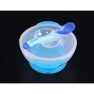 Bát ăn dặm chống đổ kèm thìa báo nóng