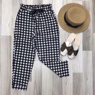 Quần Baggy kẻ caro ĐEN TRẮNG