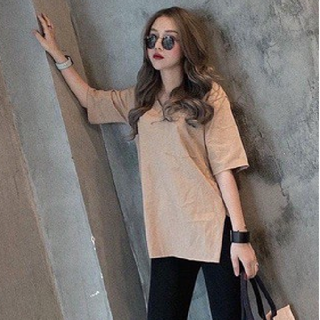 Áo phông CỔ TIM XẺ TÀ CÓ TÚI siêu hot