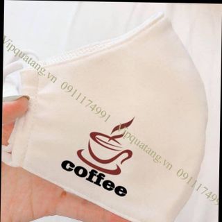 Khẩu trang vải 3 lớp in logo