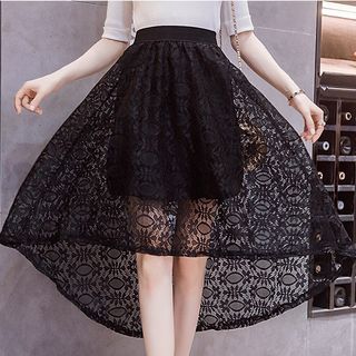 Chân váy ren vạt chéo thời trang, phong cách