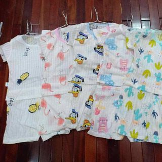 05 bộ cotton giấy cộc tay, cài vai