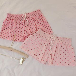 Quần short cotton chấm bi HỒNG giá sỉ