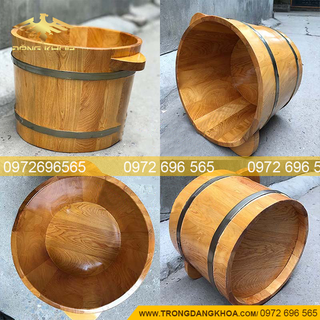 Chậu gỗ ngâm chân gỗ pơ mu cao cấp