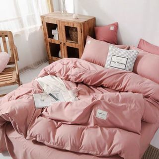 Bộ Chăn Ga Cotton Tixi Trơn Hàn Quốc