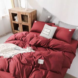 Bộ Chăn Ga Cotton Tixi Trơn Hàn Quốc