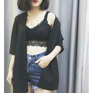 Áo bra ren nhún mặc trong áo vest
