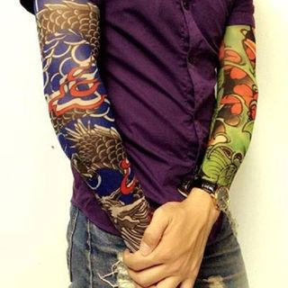 Bộ 02 ĐÔI găng tay hình xăm tattoo hoạ tiết ngẫu nhiên