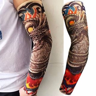 Bộ 02 ĐÔI găng tay hình xăm tattoo hoạ tiết ngẫu nhiên