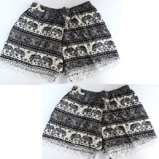 combo 2 quần shorts lanh ren chân