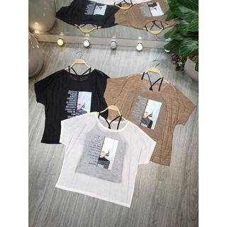 Sét áo in hình cô gái nửa khuôn mặt