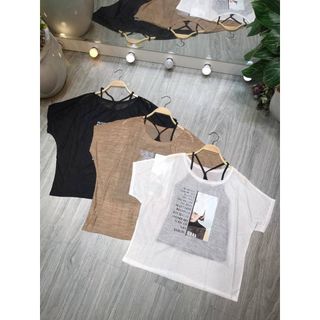 Sét áo in hình cô gái nửa khuôn mặt