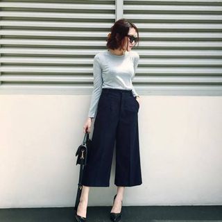 Quần ống rộng ĐŨI XƯỚC hai túi thời trang